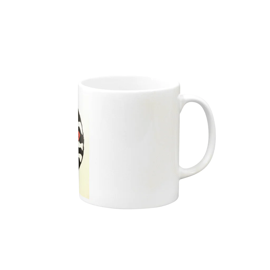 ▲i◎(aimal)のストライプマスクマン Mug :right side of the handle