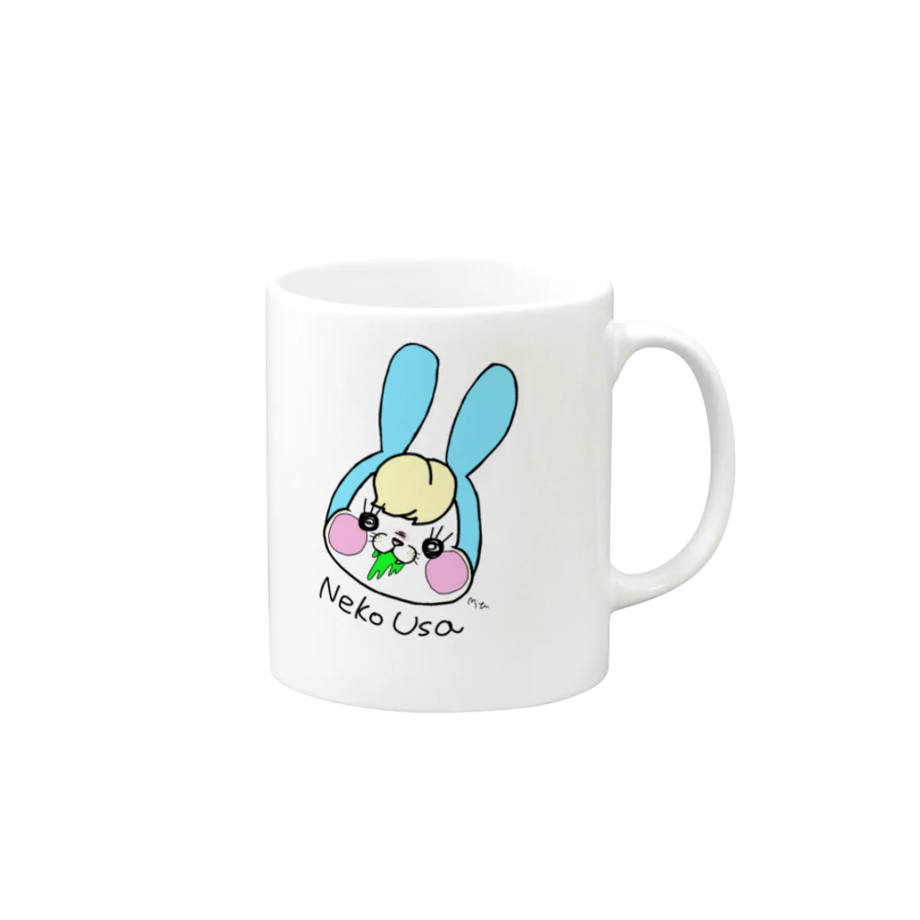 蜜林(みつばやし)のねこうさ Mug :right side of the handle