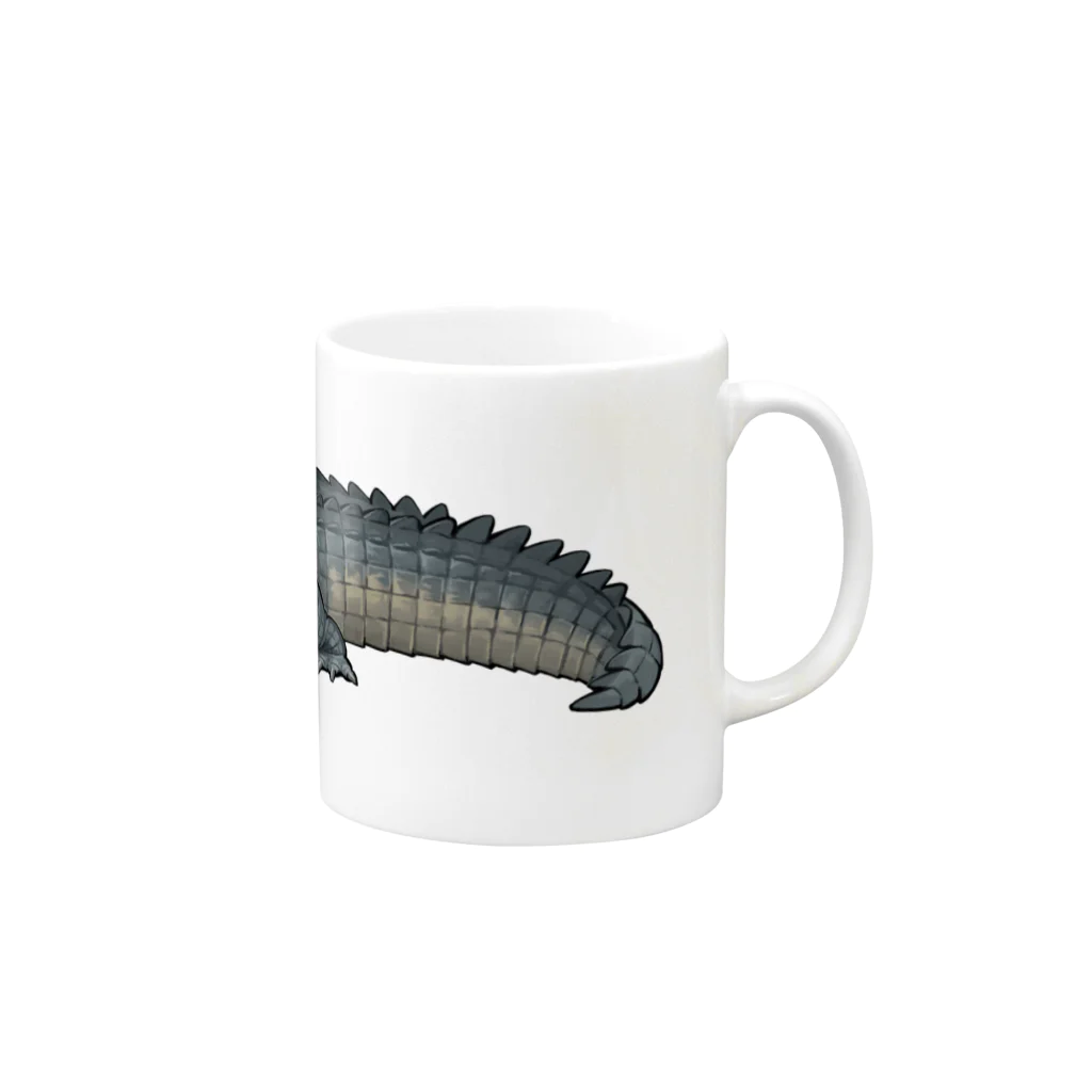 西廻りの太ワニ Mug :right side of the handle