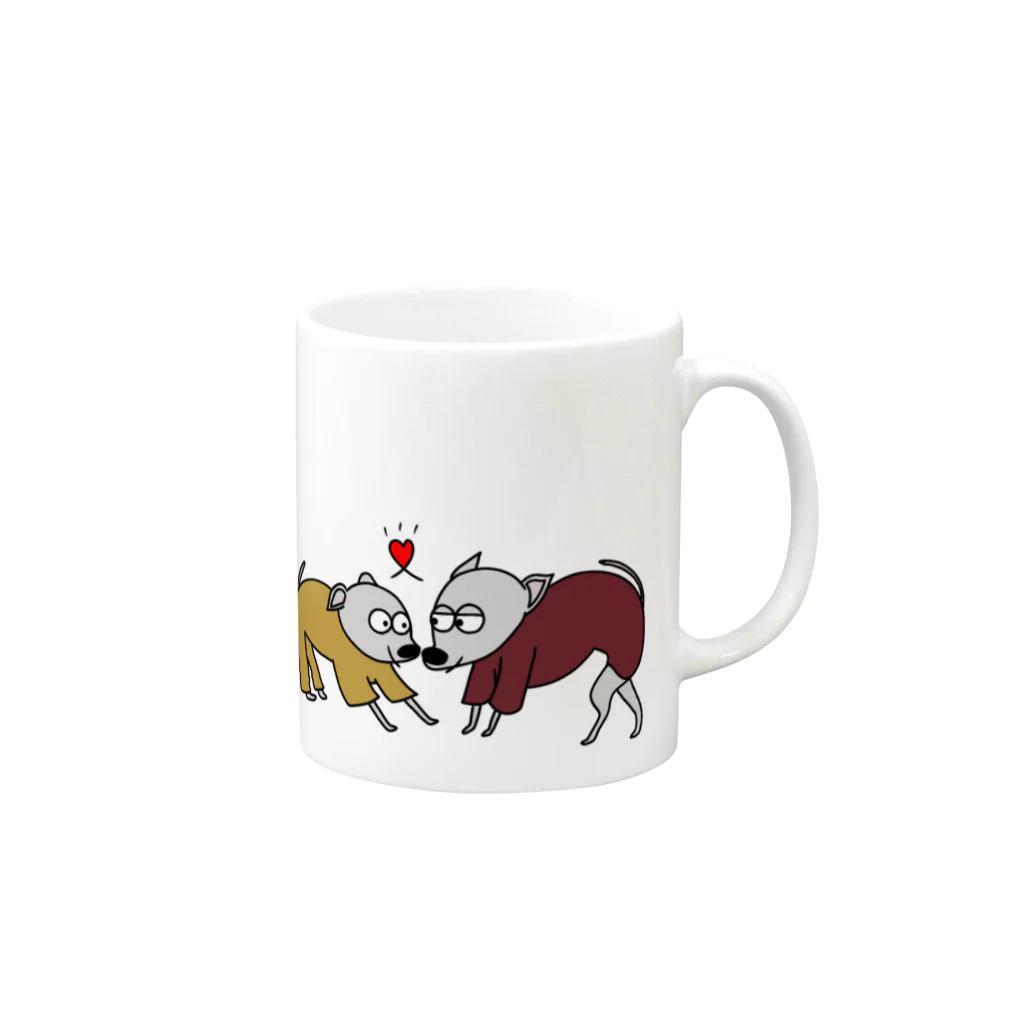 イタグッズ / ITAGOODSの仲良し Mug :right side of the handle