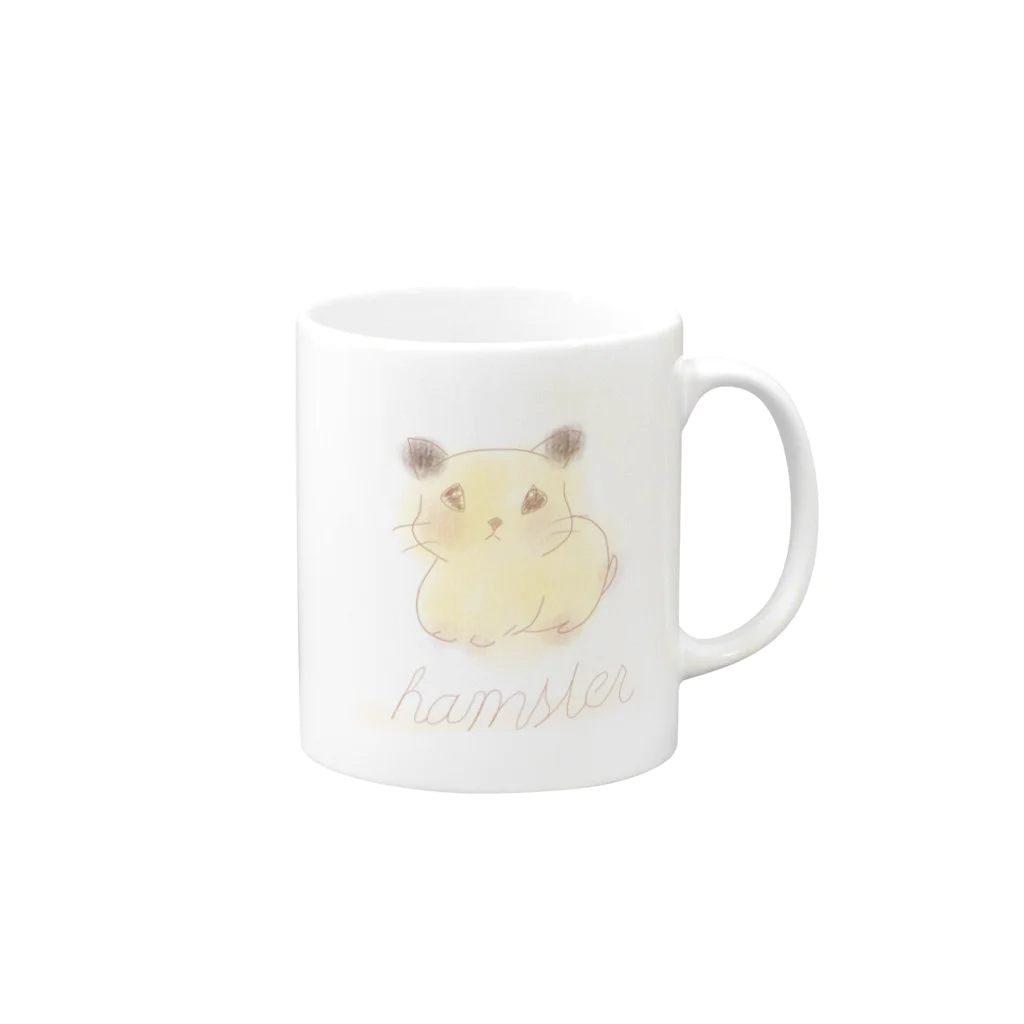 動物園のハムスターのきなこ Mug :right side of the handle