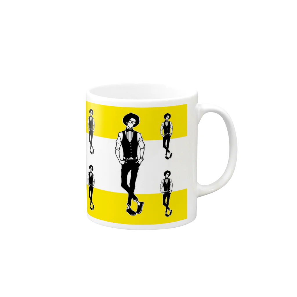 わがままに、麗しくの男の子１ーＢ Mug :right side of the handle