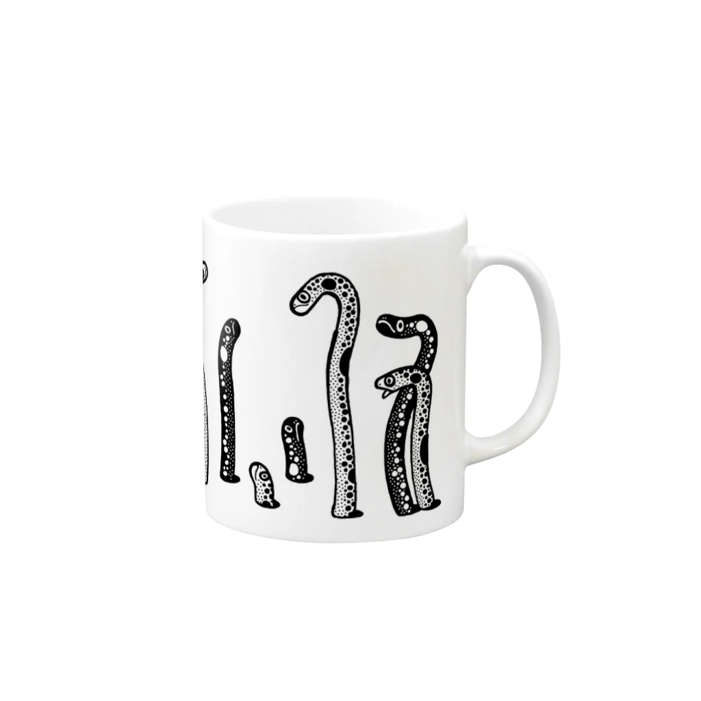 ウチダヒロコ online storeのぐるっとチンアナゴ！ Mug :right side of the handle