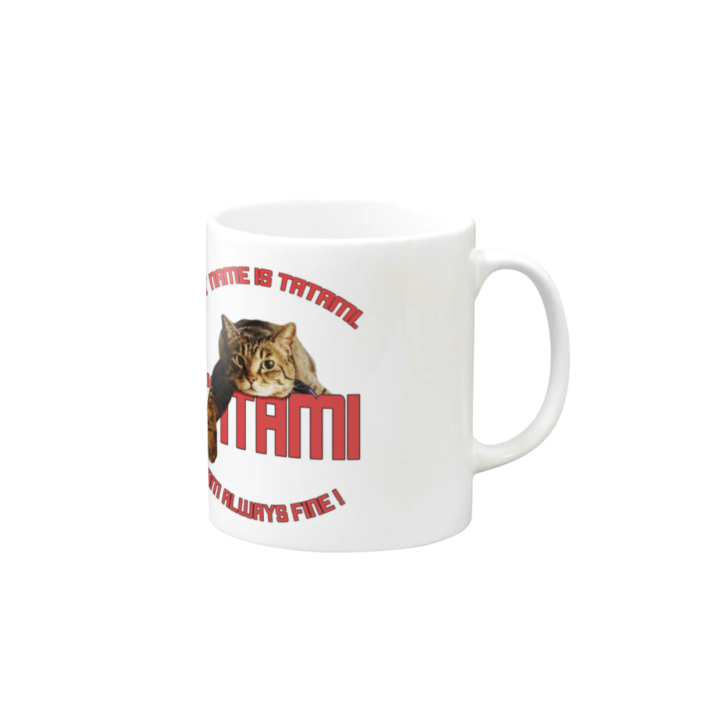 番頭猫タタミのお店のタタミマグカップ Mug :right side of the handle