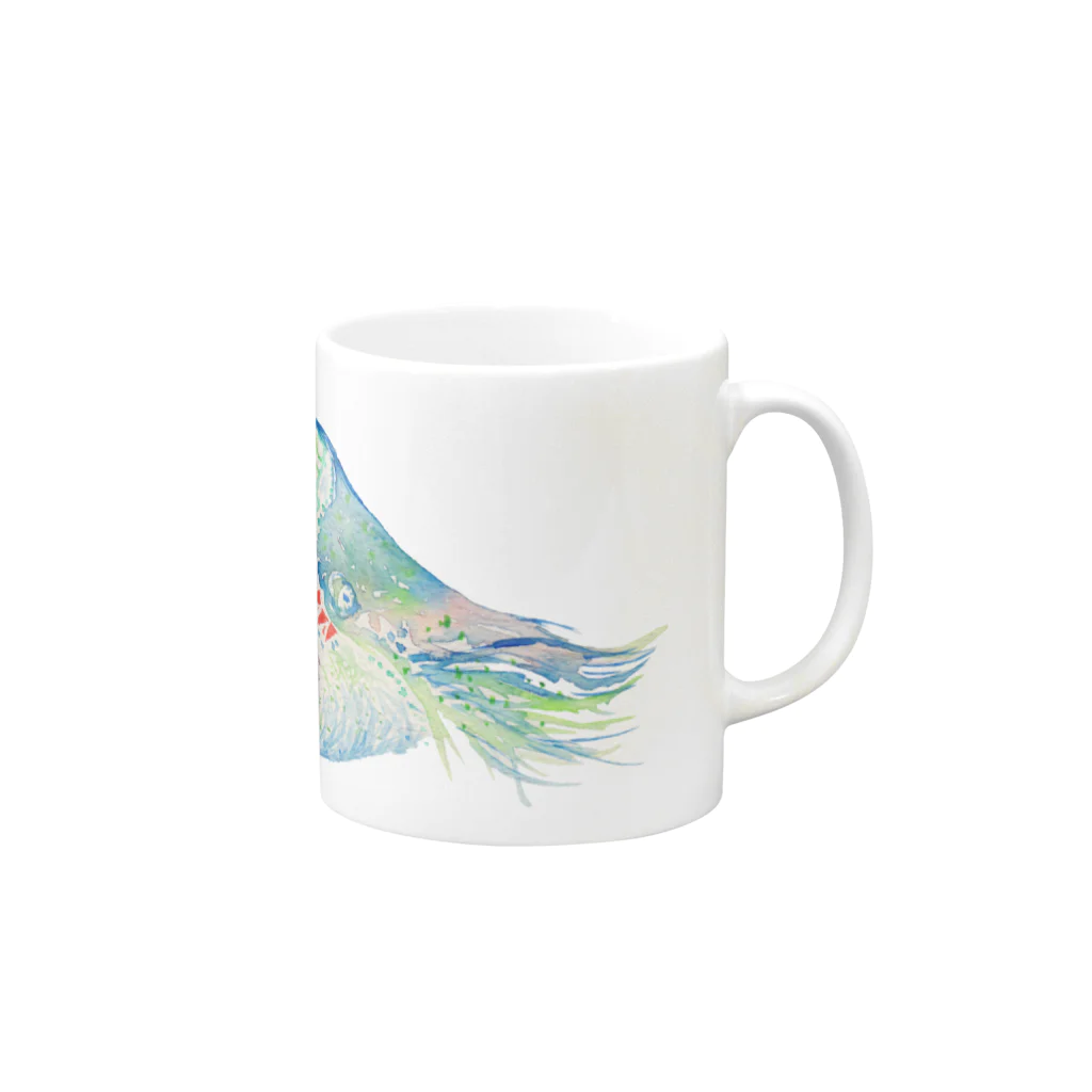 羊の水彩画 オウムガイ Mug :right side of the handle