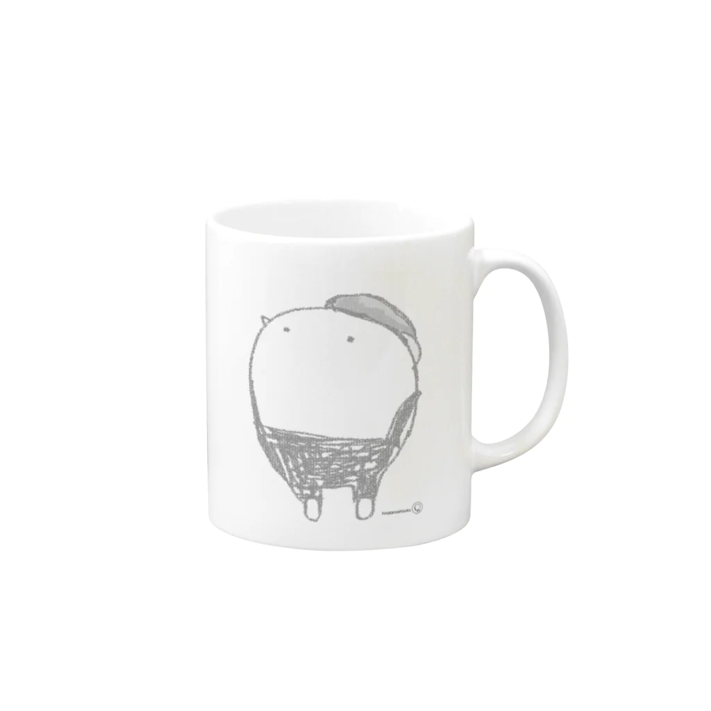 ひなたのしずくのひなずくマグカップ モノクロ Mug :right side of the handle