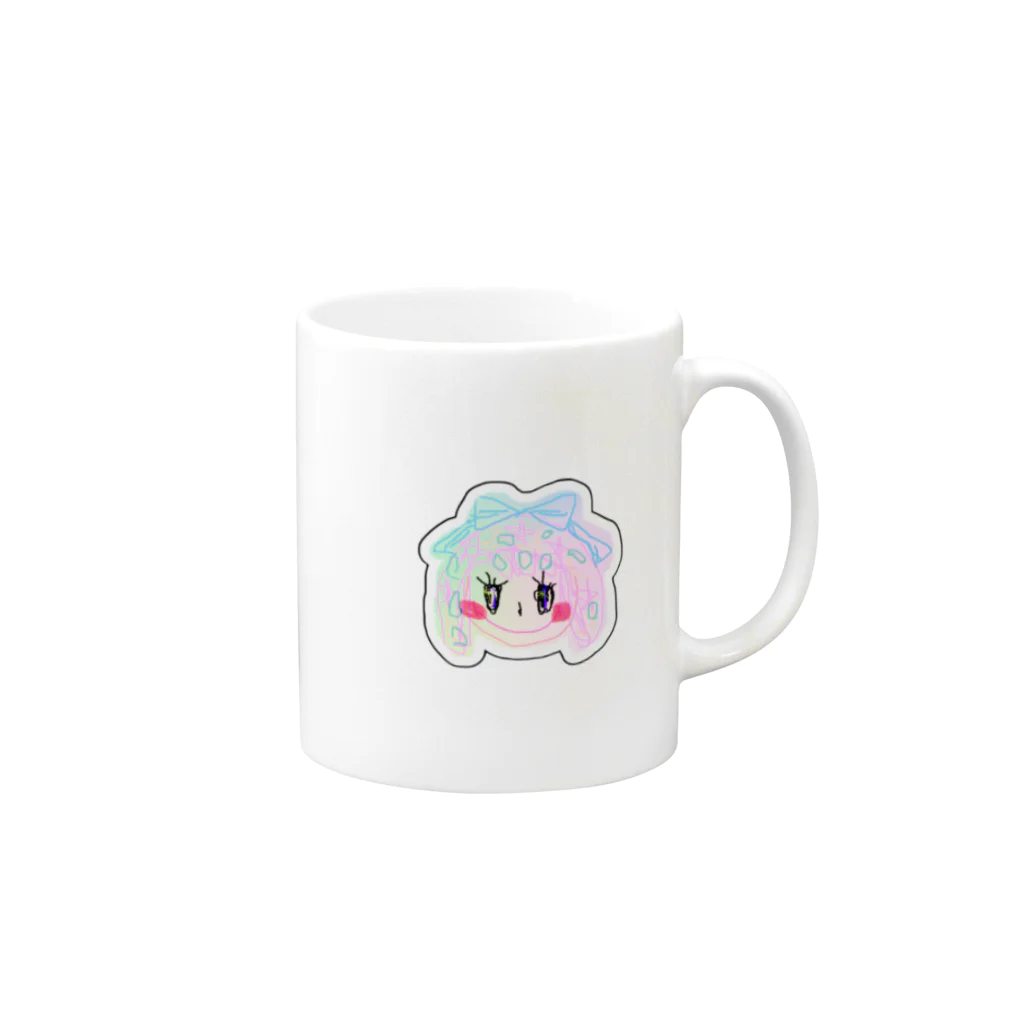 芽ばえるちゃんもーるのカラフルこころ Mug :right side of the handle