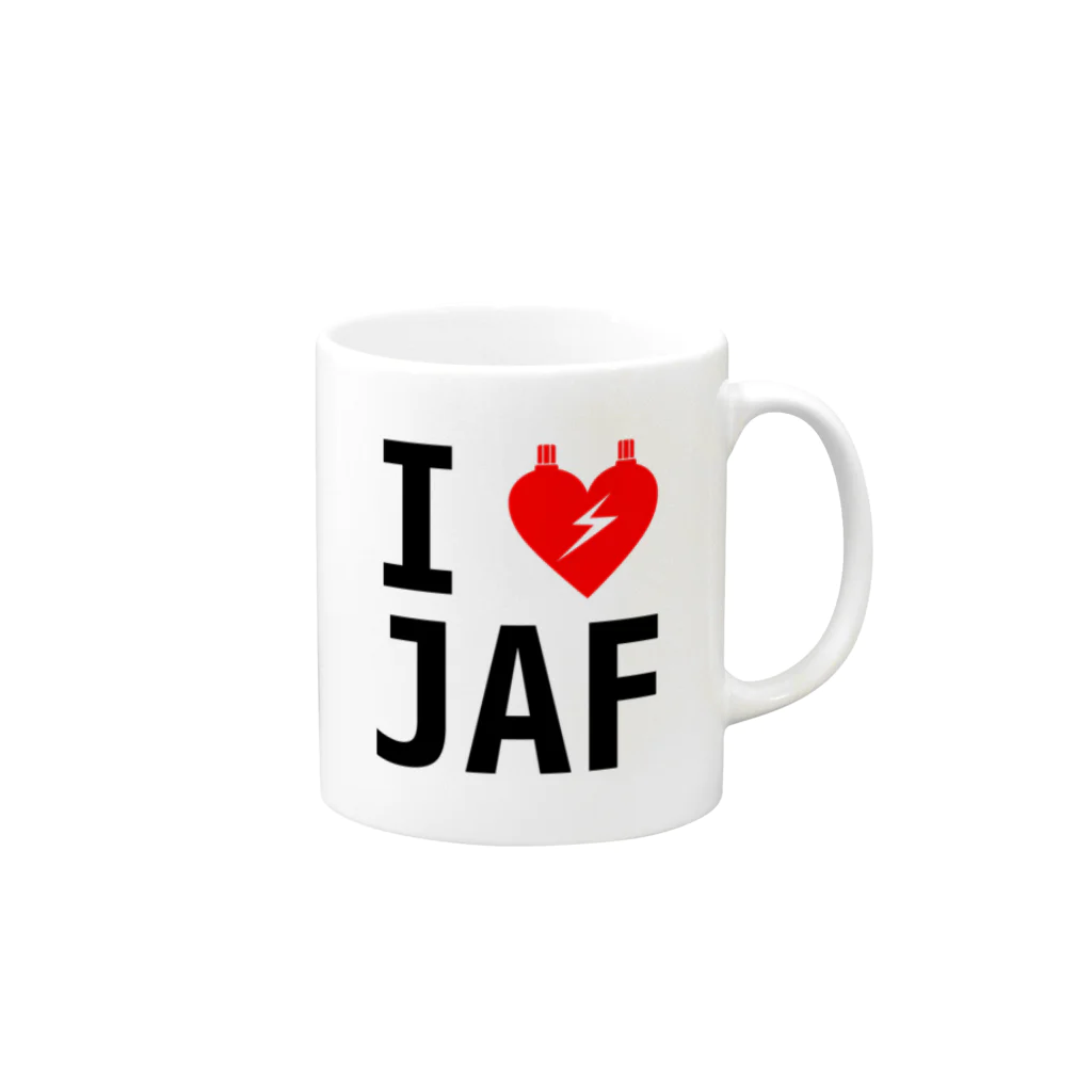 rakugayaのI LOVE JAF Mug :right side of the handle