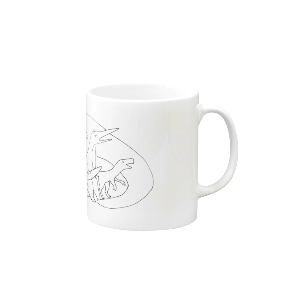 しろくまのゆるダイナソー Mug :right side of the handle