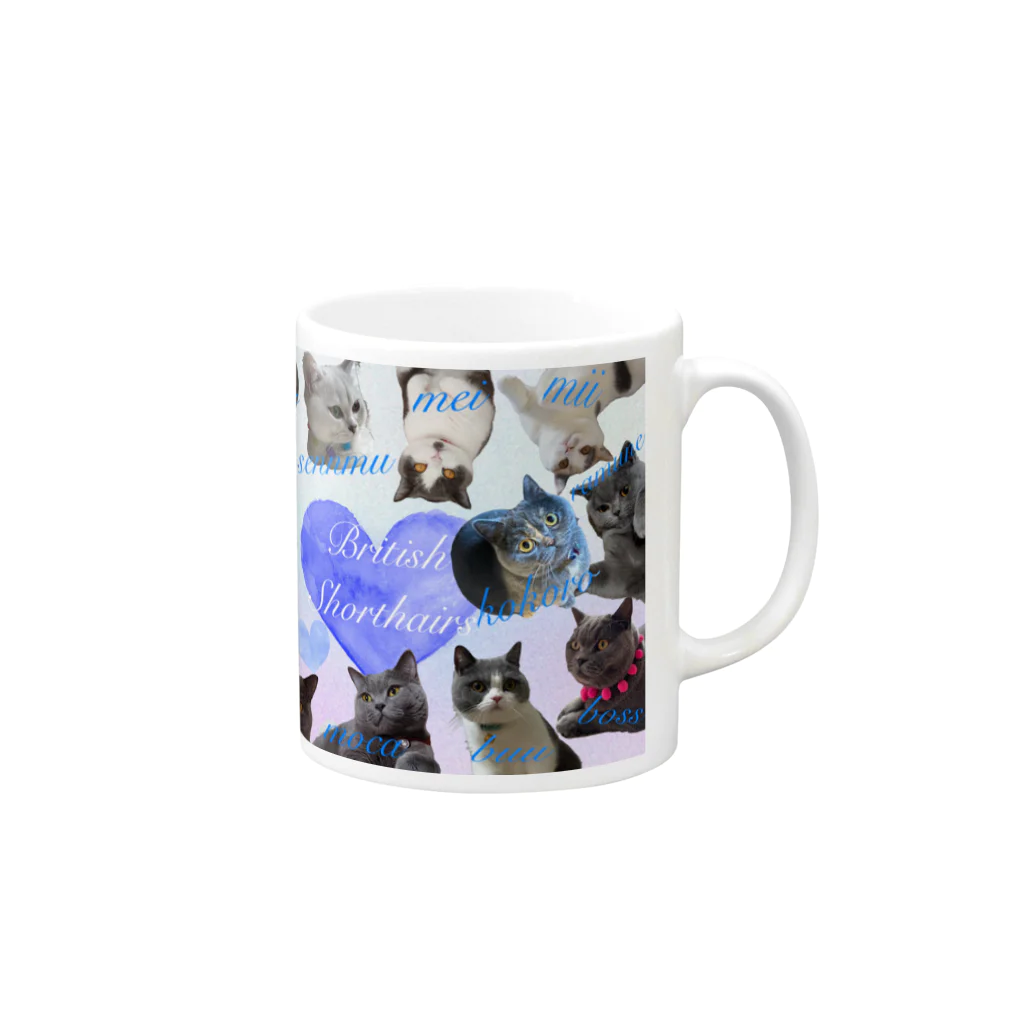 こころのお店のBritish Shorthairs Mug :right side of the handle