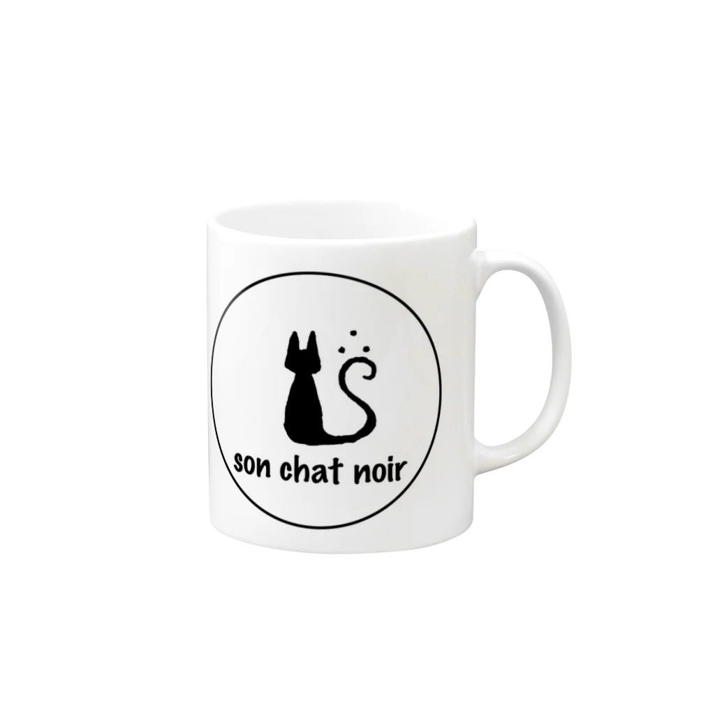 son chat noirのson chat noir Mug :right side of the handle