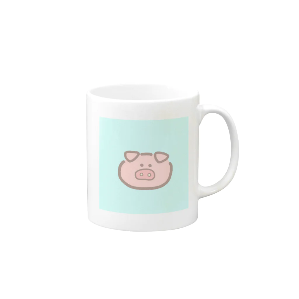 たぬきのこぶたちゃん Mug :right side of the handle