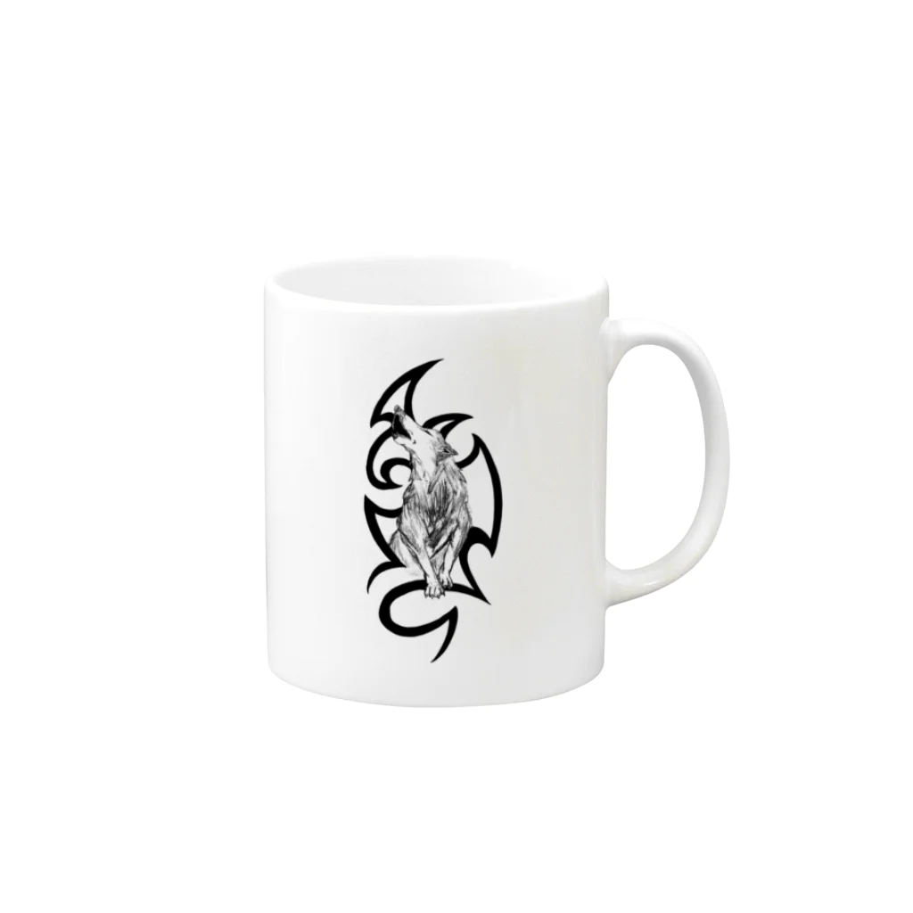 ZERRYのウルフ Mug :right side of the handle