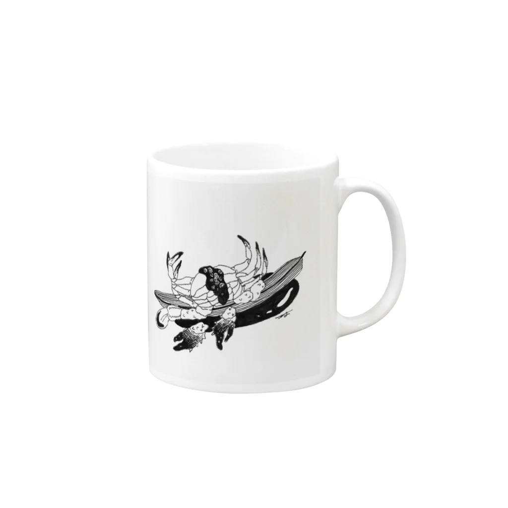 かおかけパンダのsea crub Mug :right side of the handle