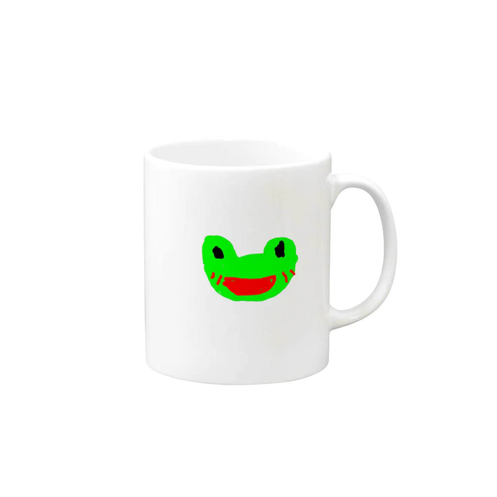 小さな画伯のかえる　８歳の画伯 Mug :right side of the handle