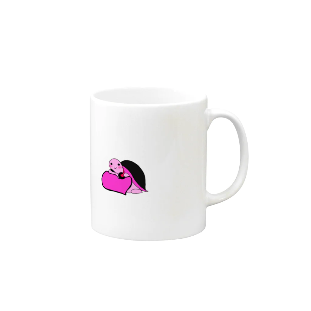 時計塔のヘッドホンかめくん　ピンク Mug :right side of the handle