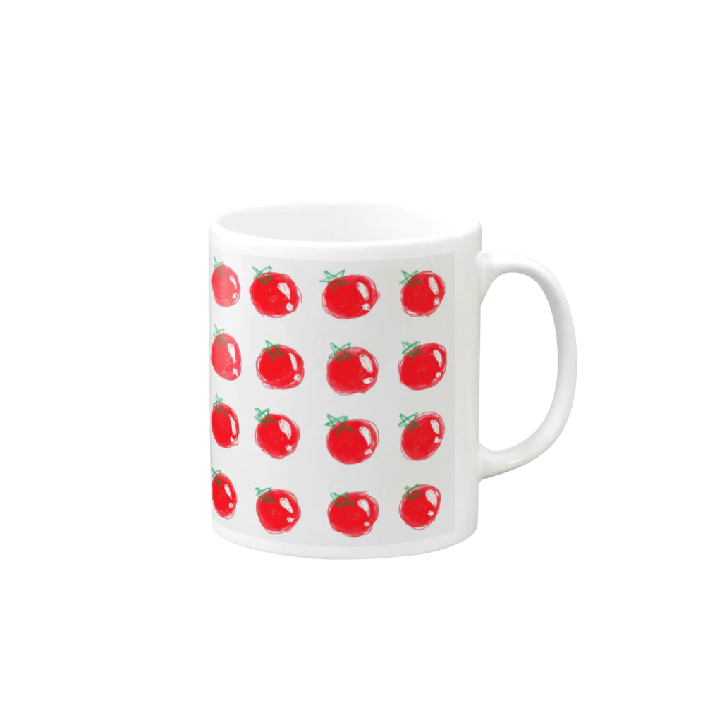 可愛いがイチバン。のトマト とまと tomato Mug :right side of the handle