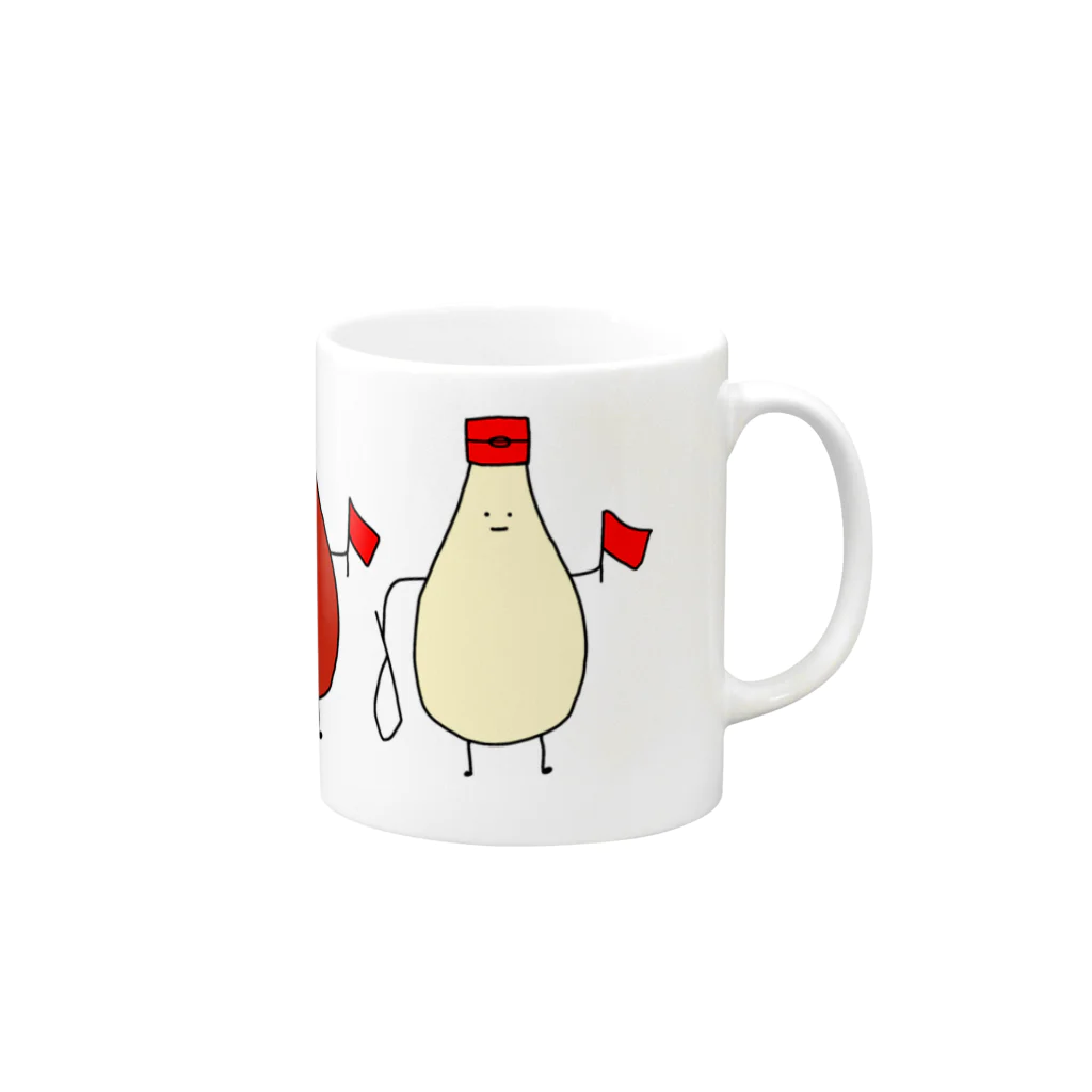 ＋Whimsyの赤あげて Mug :right side of the handle