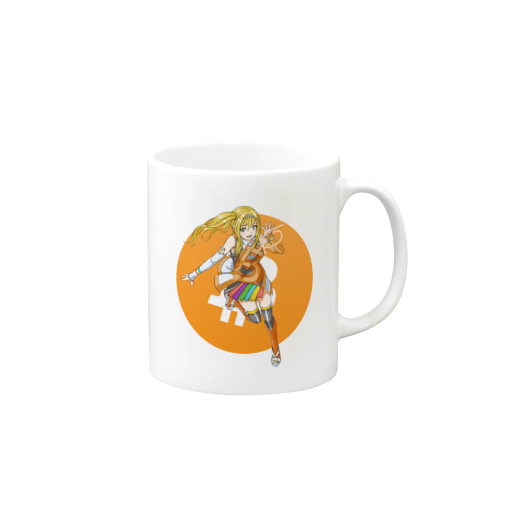 クリプトカレンシーガールズのビットコインちゃん Mug :right side of the handle