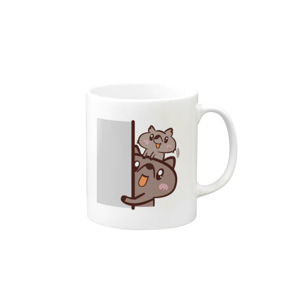 ゆるクアッカのチラッとゆるクアッカ Mug :right side of the handle