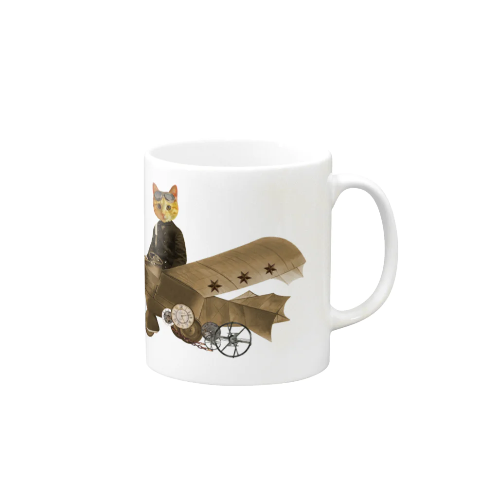 海賊猫 cocoの茶とら 猫『うちのコ・シリーズ「スチームパンク 海賊猫 coco」』 ペットロス 愛猫 マグカップの取っ手の右面