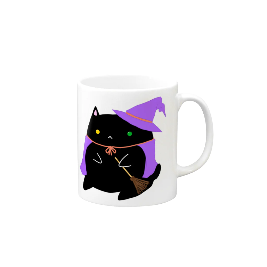 くろねこClochetteの魔女くろねこ Mug :right side of the handle