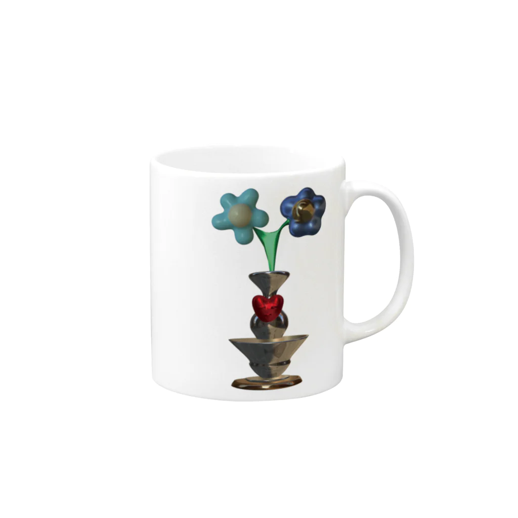 S2kun ハートくん SHOPの【Heart-kun】ハートくんの花瓶 Mug :right side of the handle