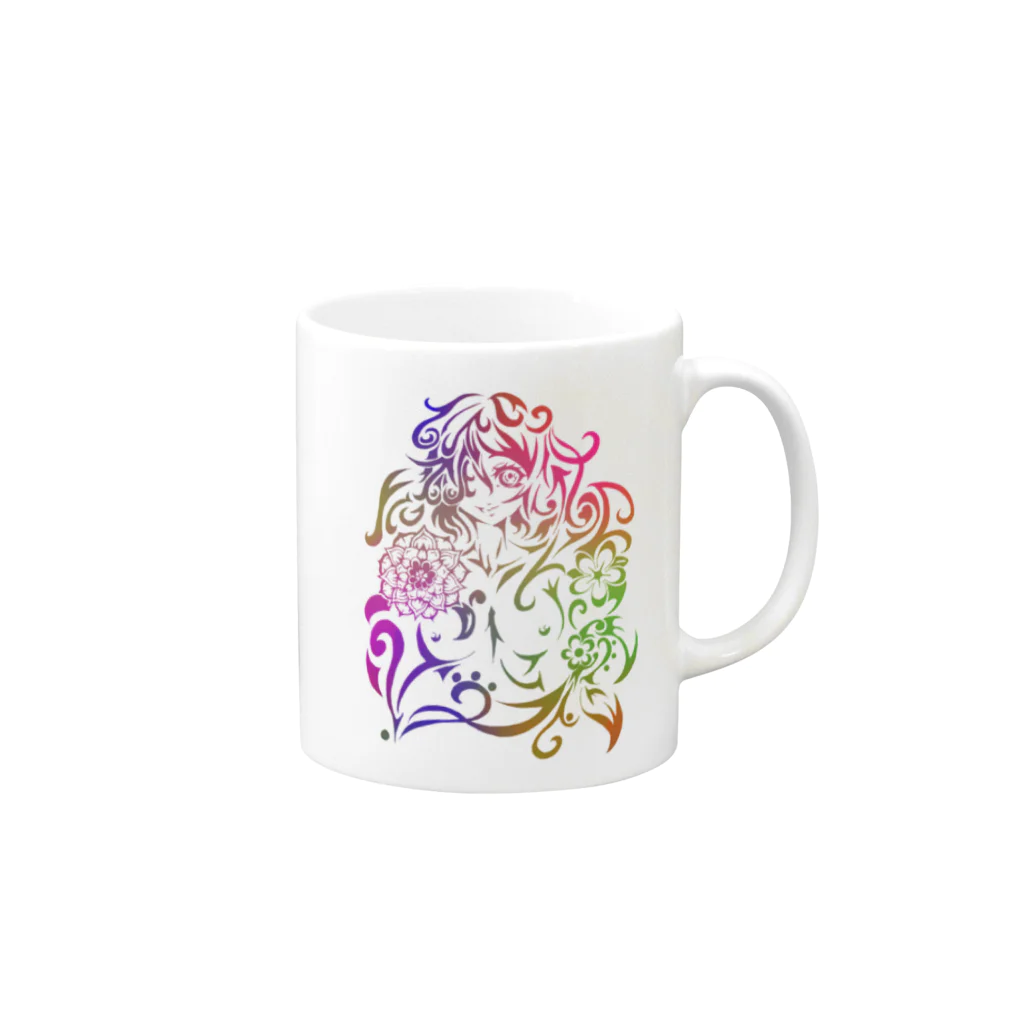 THE禅のFLOWER‐GIRL Mug :right side of the handle