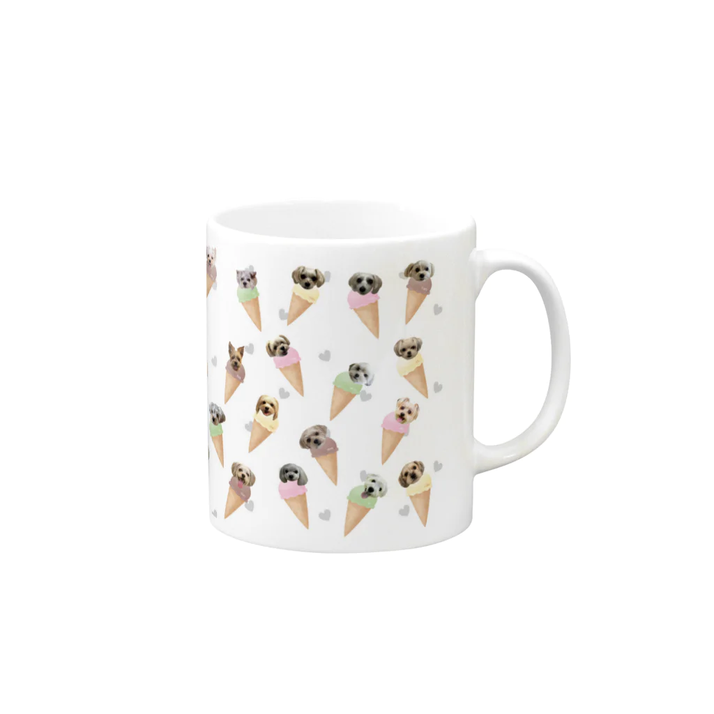 LiLunaのマルキーアイスクリーム 文字無し Mug :right side of the handle