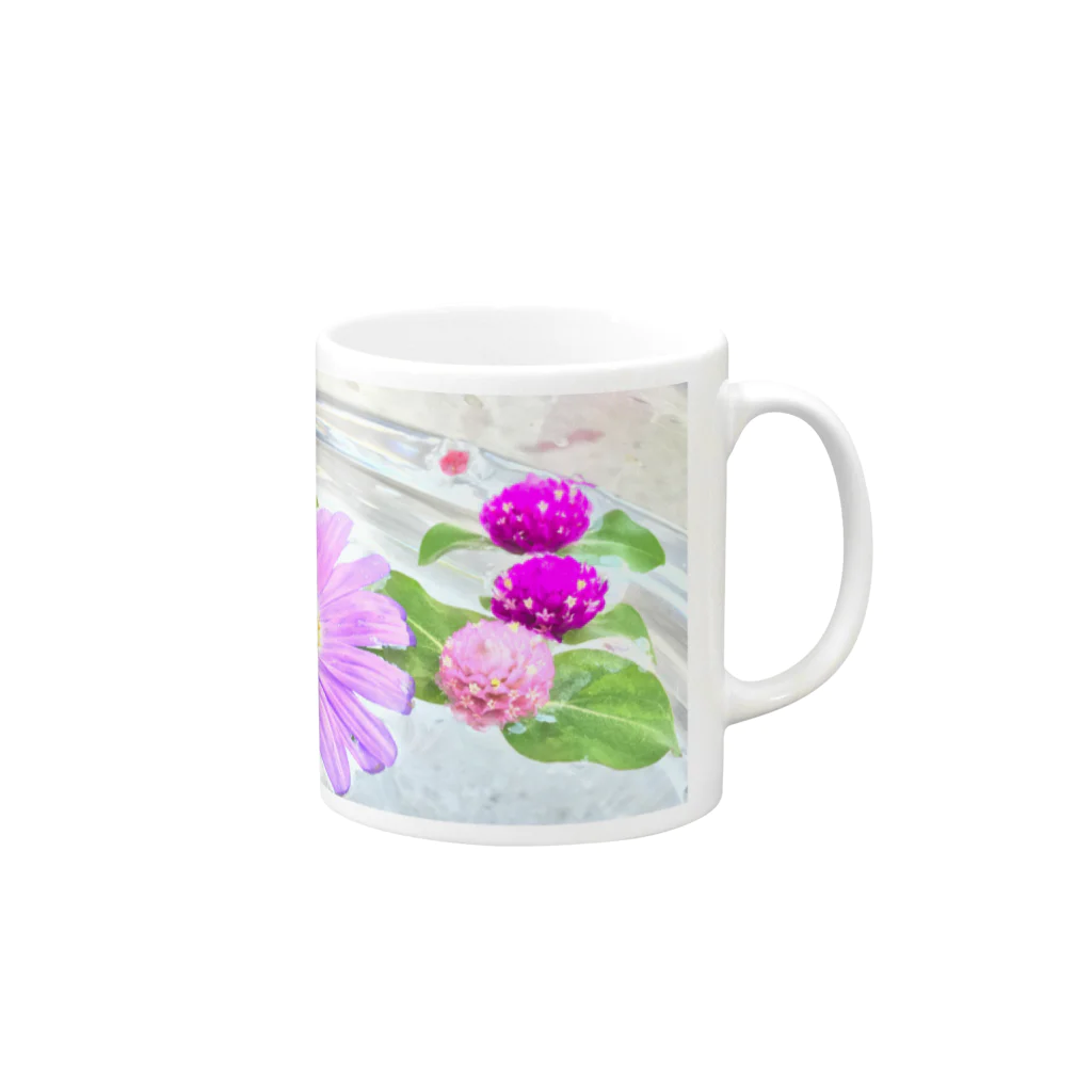 ゆず丸工房×yuzmaruのflower Mug :right side of the handle