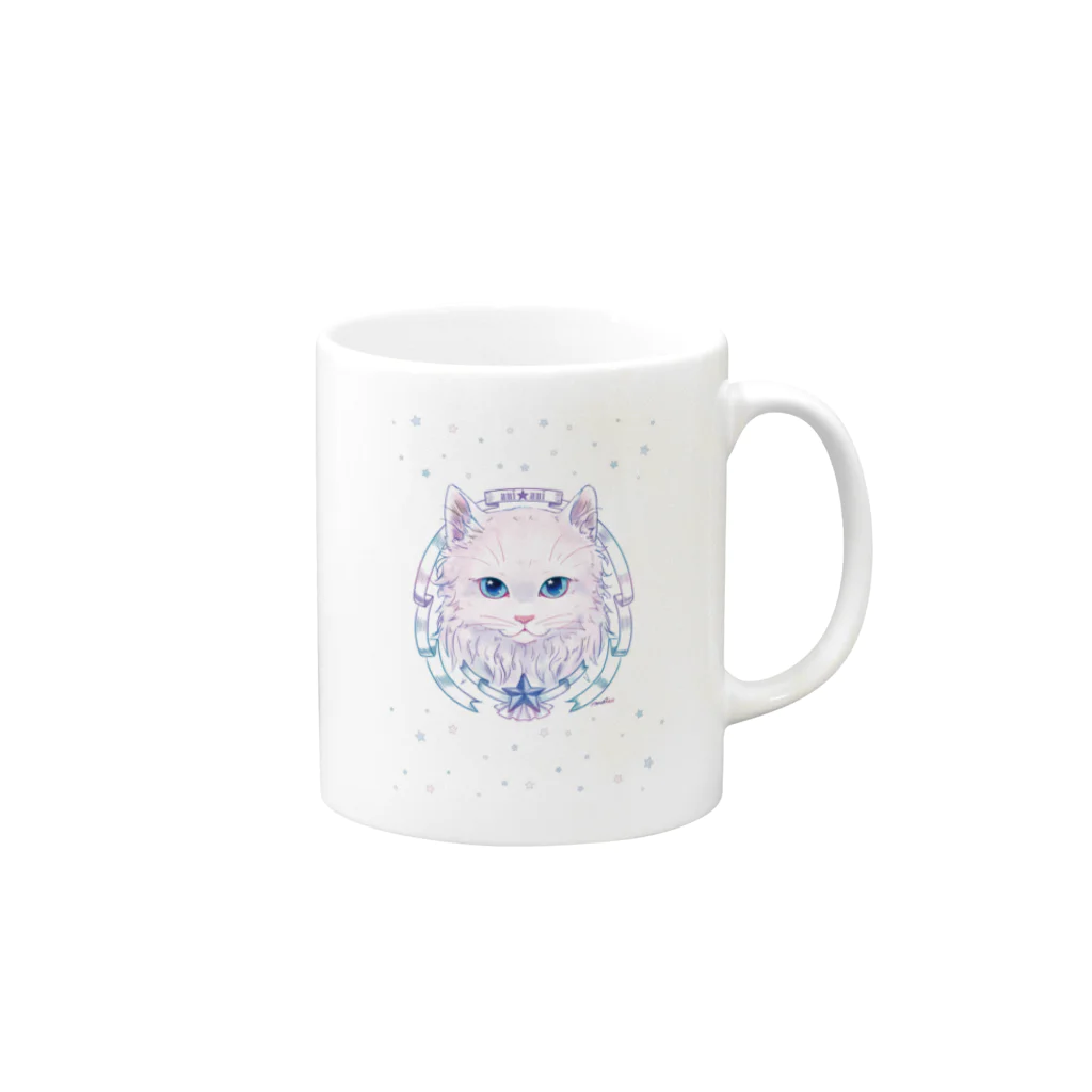 kima-maniのStar Cat Mug :right side of the handle