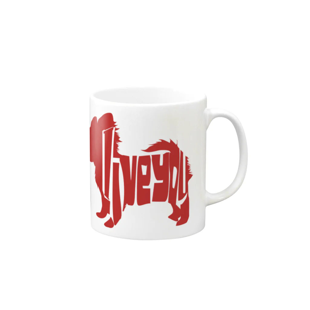 chicodeza by suzuriのチワワ ilove Mug :right side of the handle