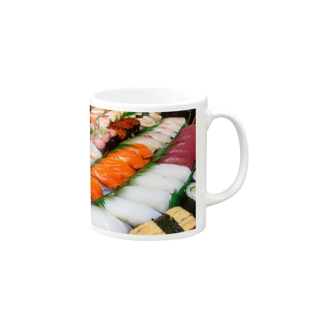 ねこらぶらぶこ♡のI❤️SUSHI Mug :right side of the handle