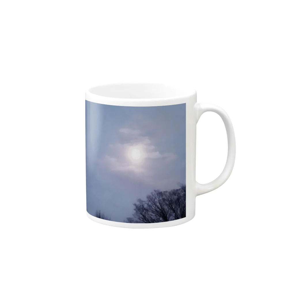 yukinotaneの夕方の月明かり Mug :right side of the handle