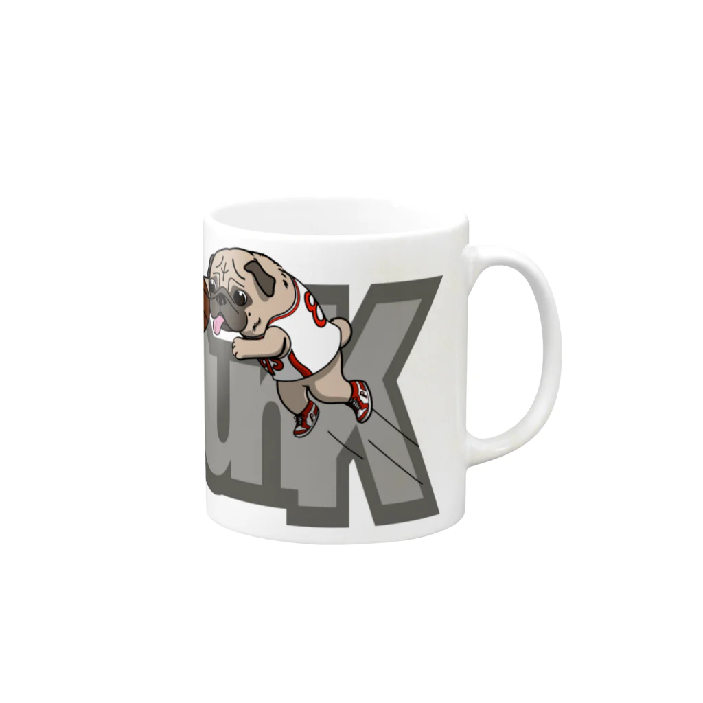 パグ PUG ぱぐ  OHMAI GALLERYのPUG-パグ-ぱぐ　おパグダンク グッズ Mug :right side of the handle