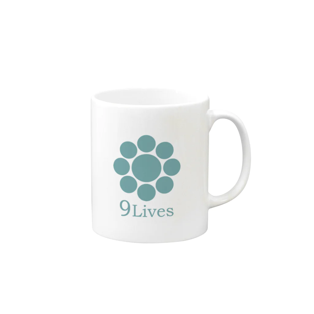 9Lives official goods shopの9lives 九曜シリーズ Mug :right side of the handle