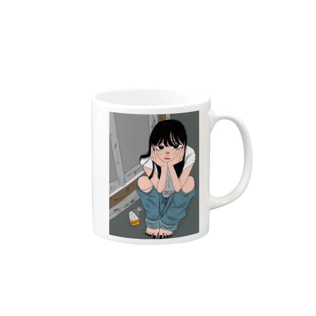 ｻﾒの月と彼女 Mug :right side of the handle