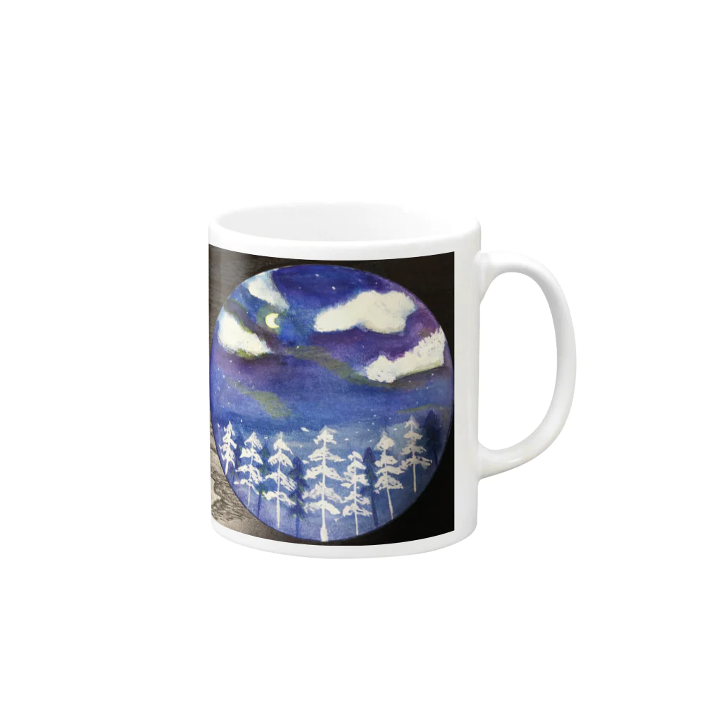 くるくるショップの冬景色るんるん Mug :right side of the handle