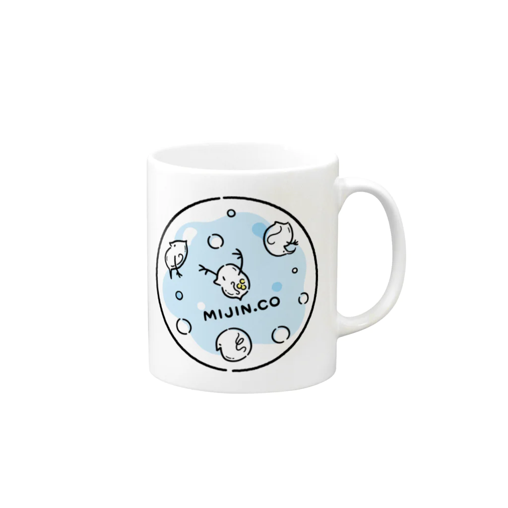 なんの脈絡もない雑貨店のミジンコロゴ Mug :right side of the handle