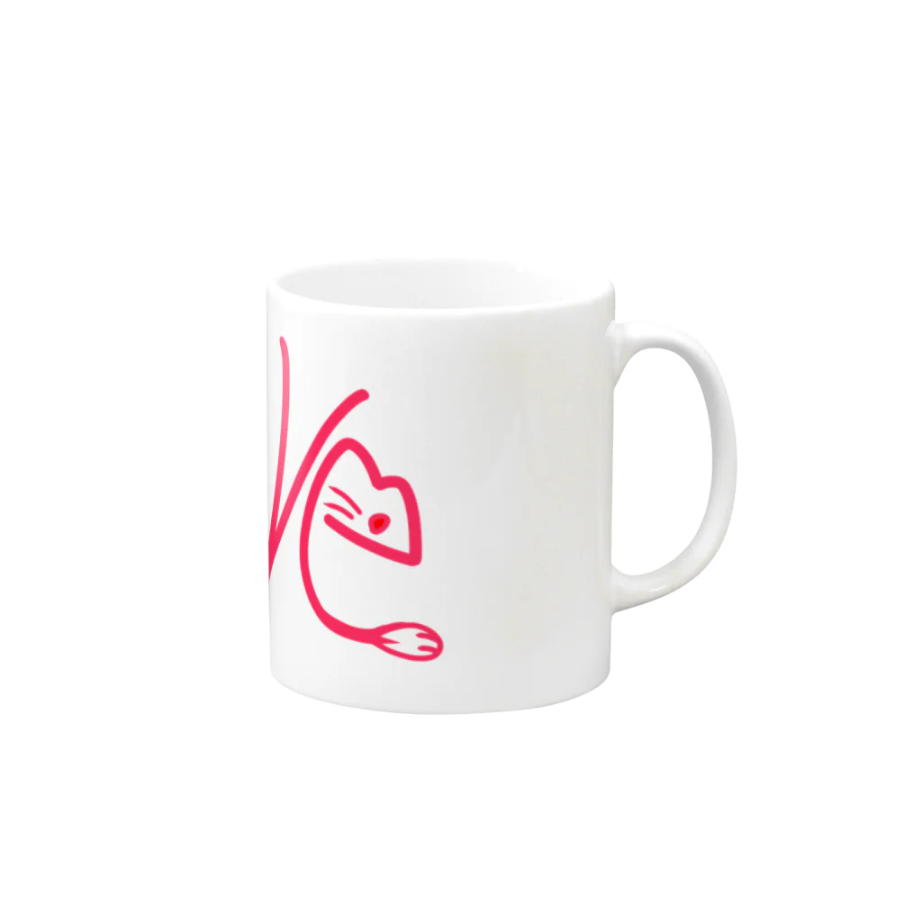 蔵魏涅槃のlove猫 Mug :right side of the handle