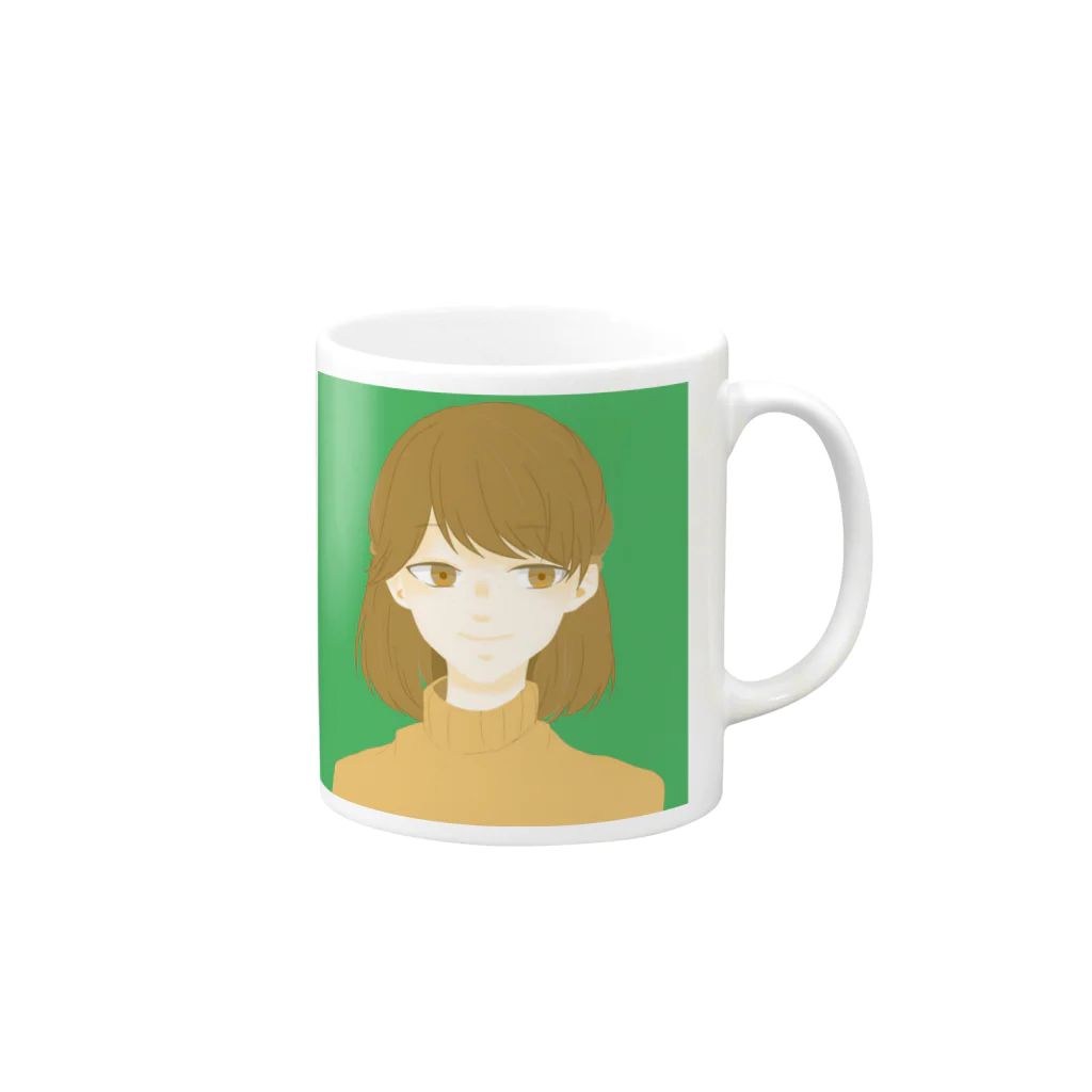 まりも氏のおんなのこ Mug :right side of the handle