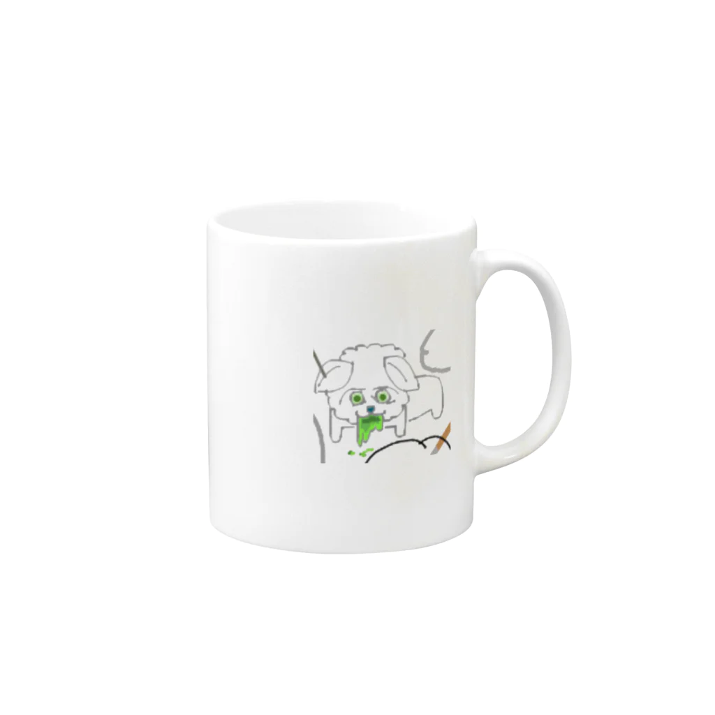 yodooshiのカテキン中毒で嘔吐する犬（高解像度） Mug :right side of the handle