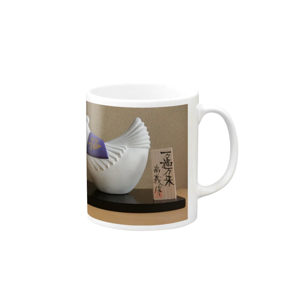 八女好き高さんの干支人形「酉」 Mug :right side of the handle