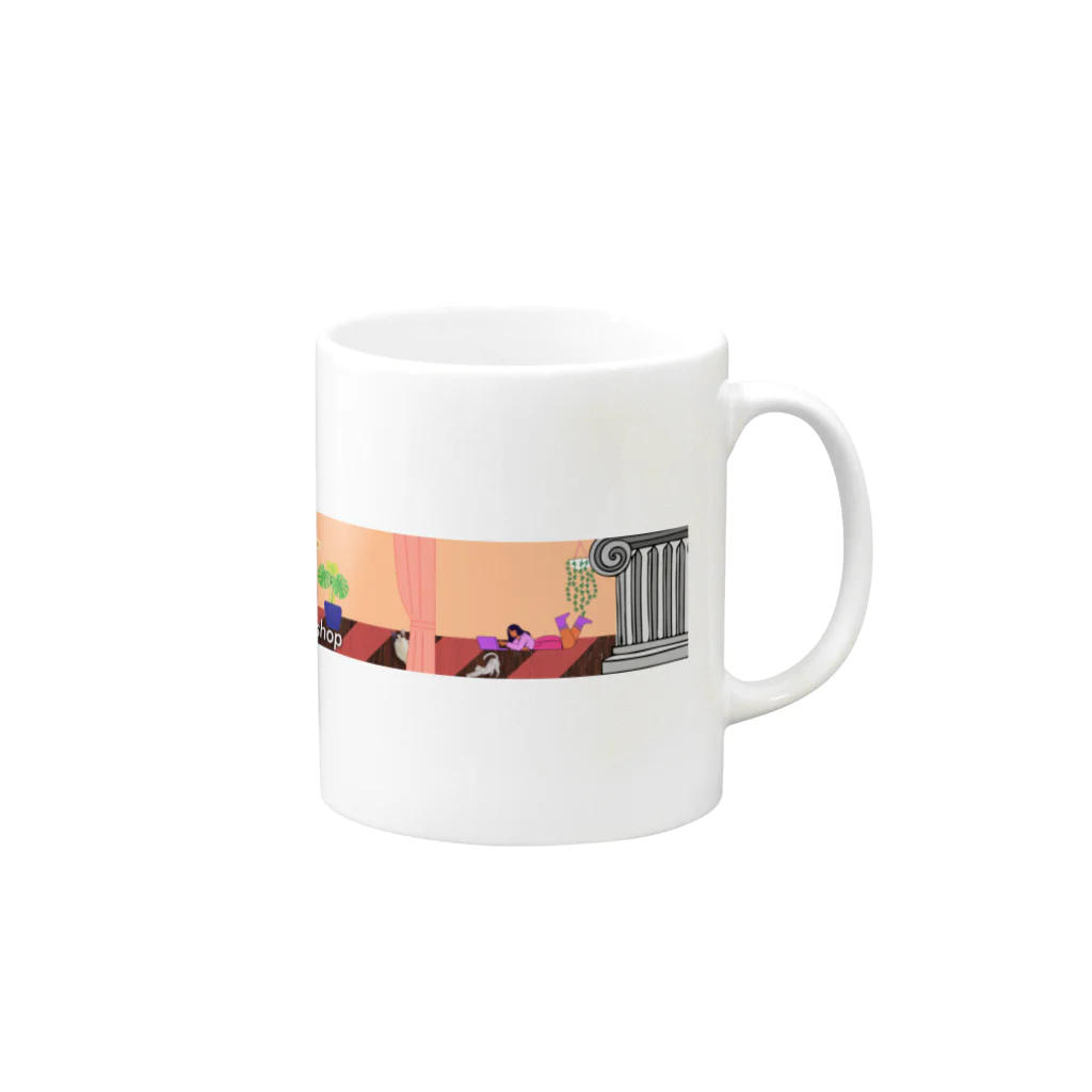 𝙈𝙊𝙈𝙊'𝙨 𝙎𝙝𝙤𝙥のMOMO's shop #05 Mug :right side of the handle