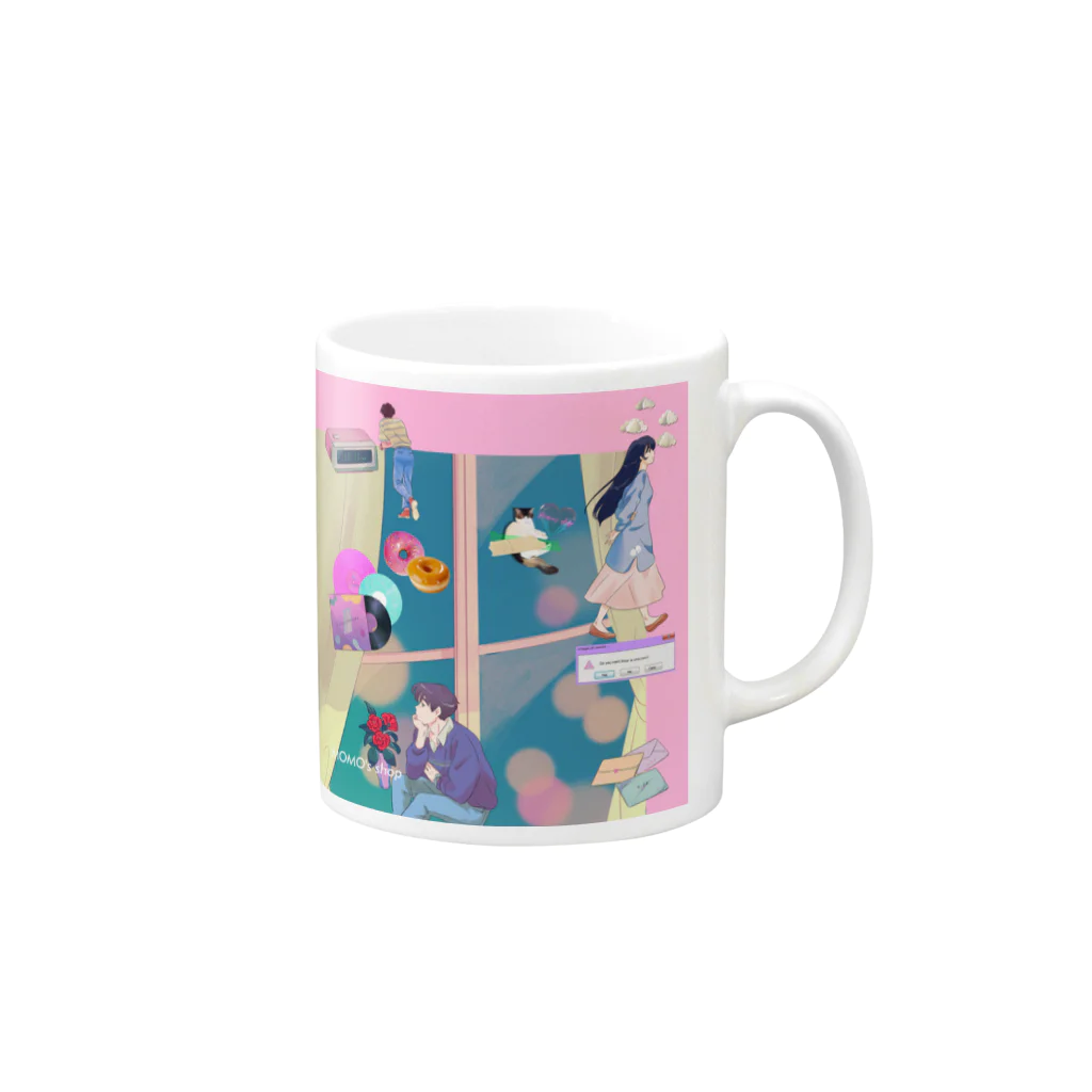 𝙈𝙊𝙈𝙊'𝙨 𝙎𝙝𝙤𝙥の90's anime & momo #03 Mug :right side of the handle