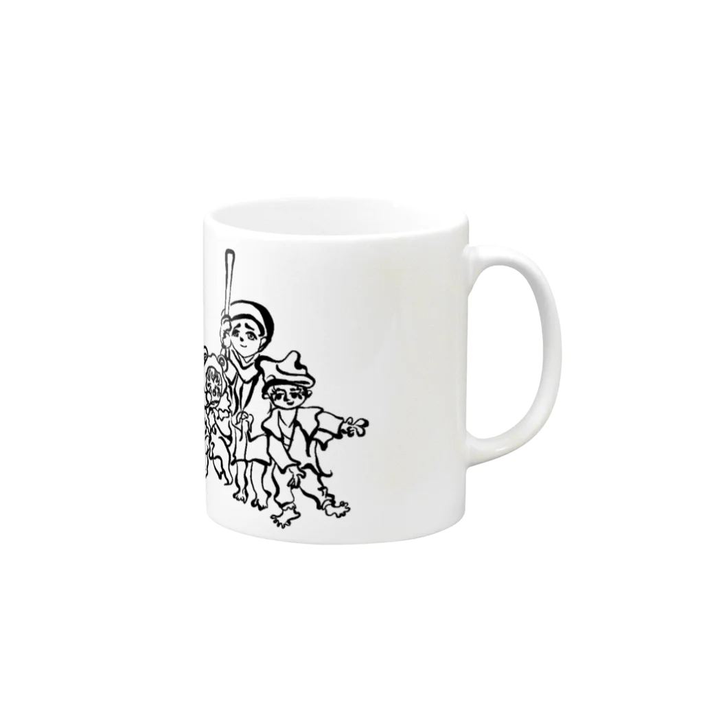 yunmameshopのトリオトリオトリオ Mug :right side of the handle