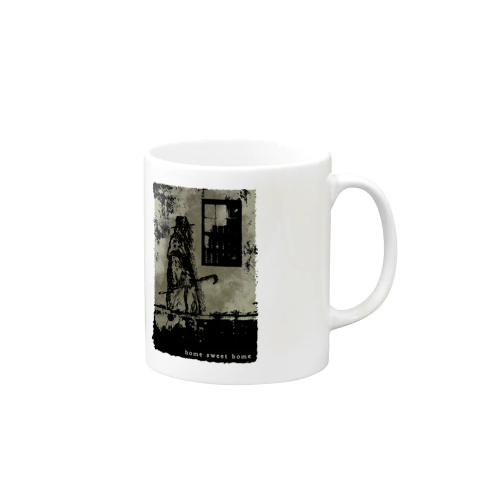 なつこのみせのhome sweet home Mug :right side of the handle