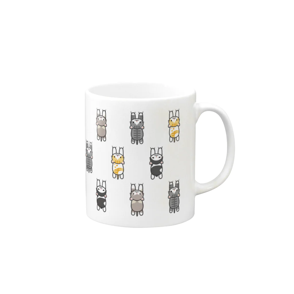 にこねこ【保護猫の保育園】の4匹の子猫応援 Mug :right side of the handle