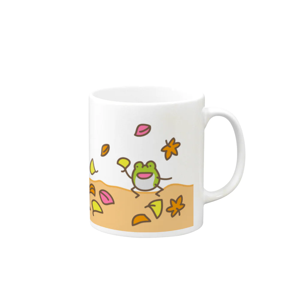 よすの【けこがえる】あきいろ Mug :right side of the handle