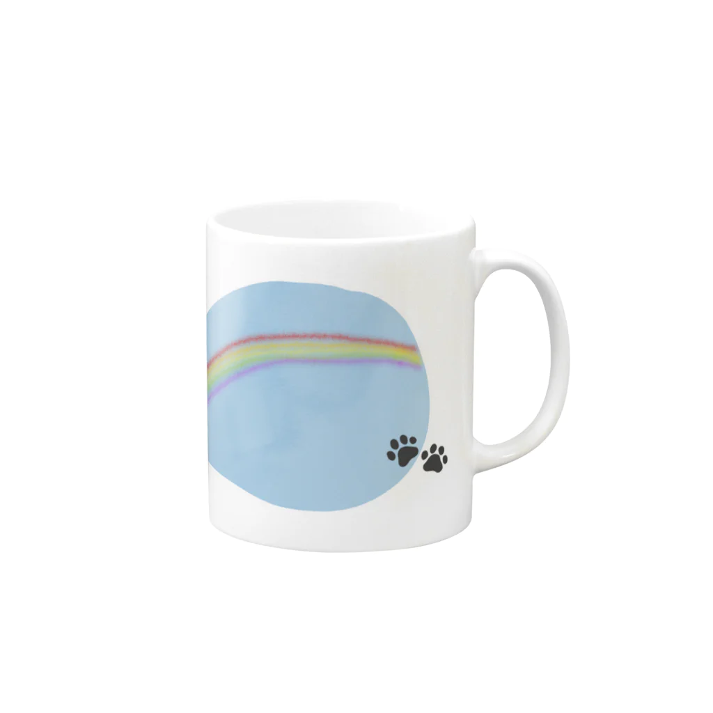 wacaocacaoのYou’ll never find a rainbow if you’re looking down. Mug :right side of the handle